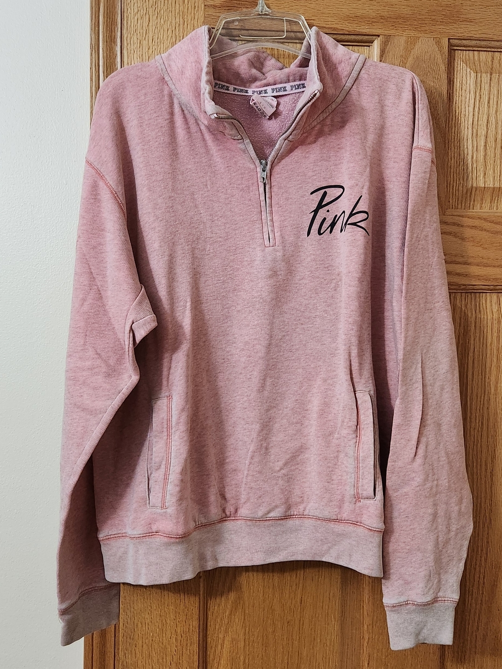 PINK Victoria's Secret Light Pink Half-Zip Sweatshirt